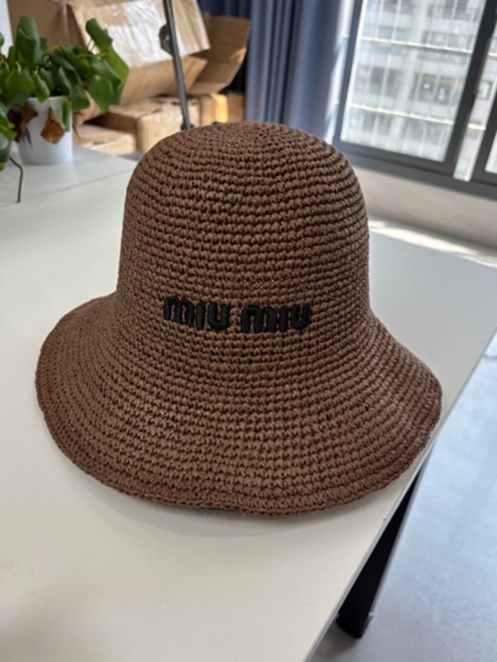 Miu Miu Brown Straw Hat